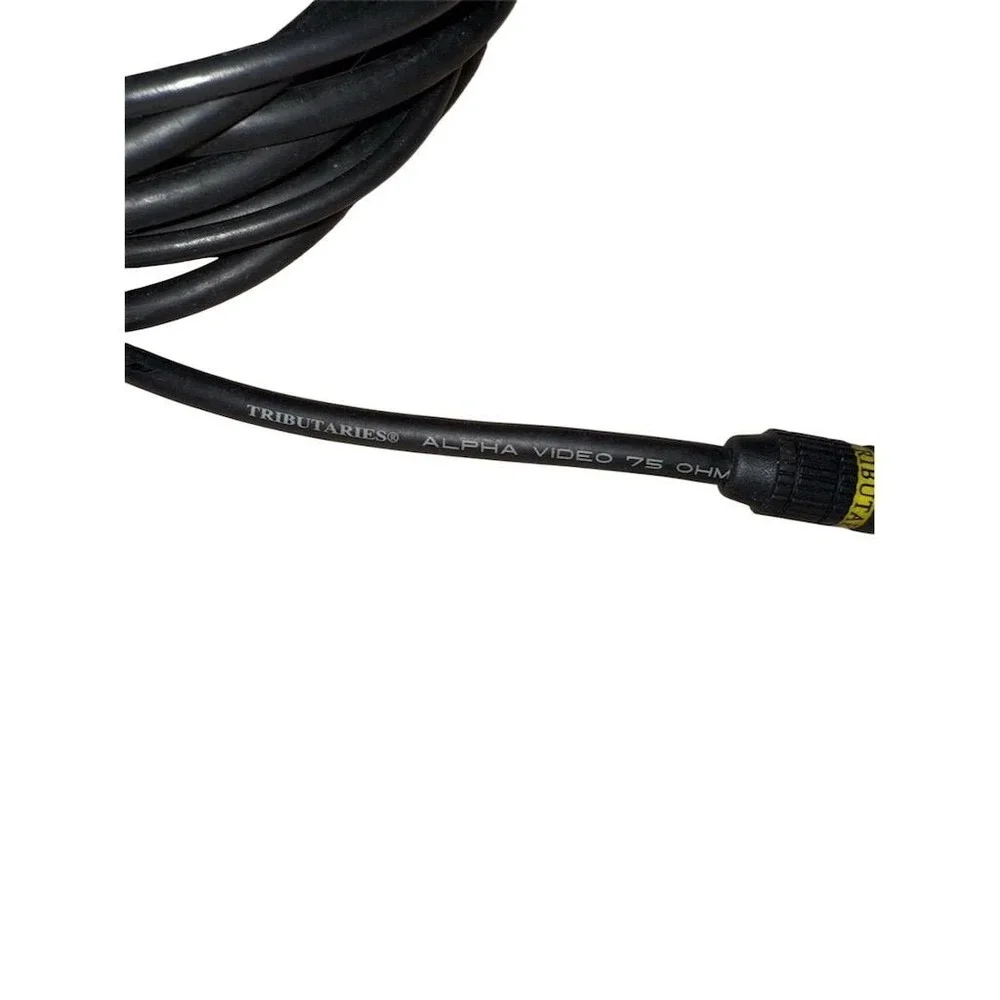 Tributaries‎ Alpha Video RCA Cable 75 Ohm Black Durable Construction